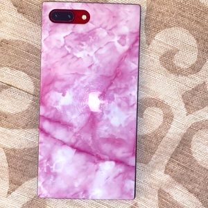 Pink marble square iPhone 8 Plus